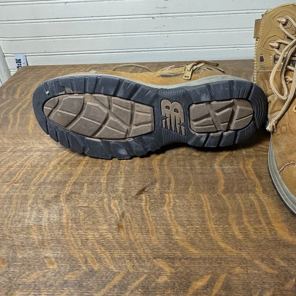 New Balance 10.5 EE Steel Toe Work Boots Brown Side Zip EH PR SR Leather